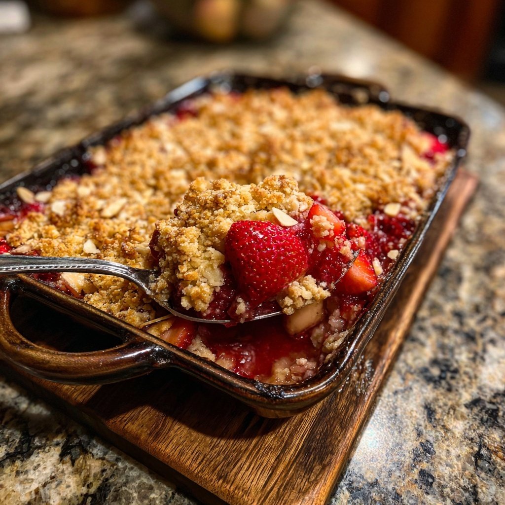 Strawberry Almond Crumble Bake