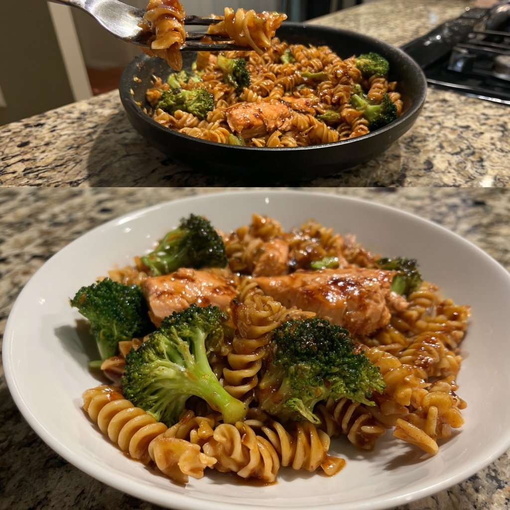 Teriyaki Salmon Broccoli Pasta