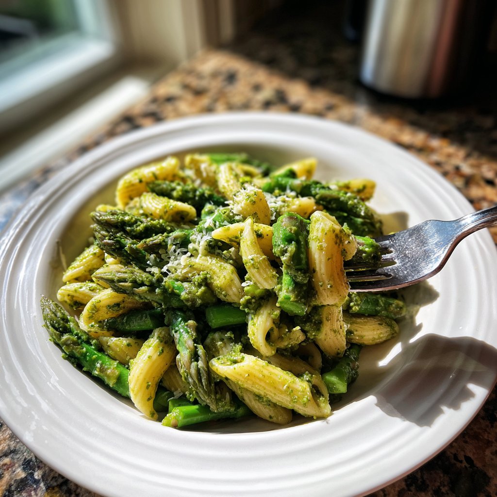 Pesto Pasta with Fresh Asparagus