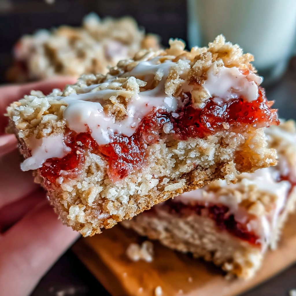 Frosted Strawberry Oatmeal Bars