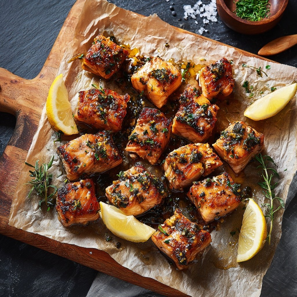 Lemon Baked Salmon Bites