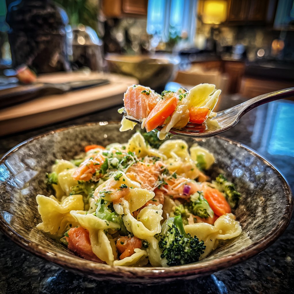 Pasta Primavera with Smoked Salmon