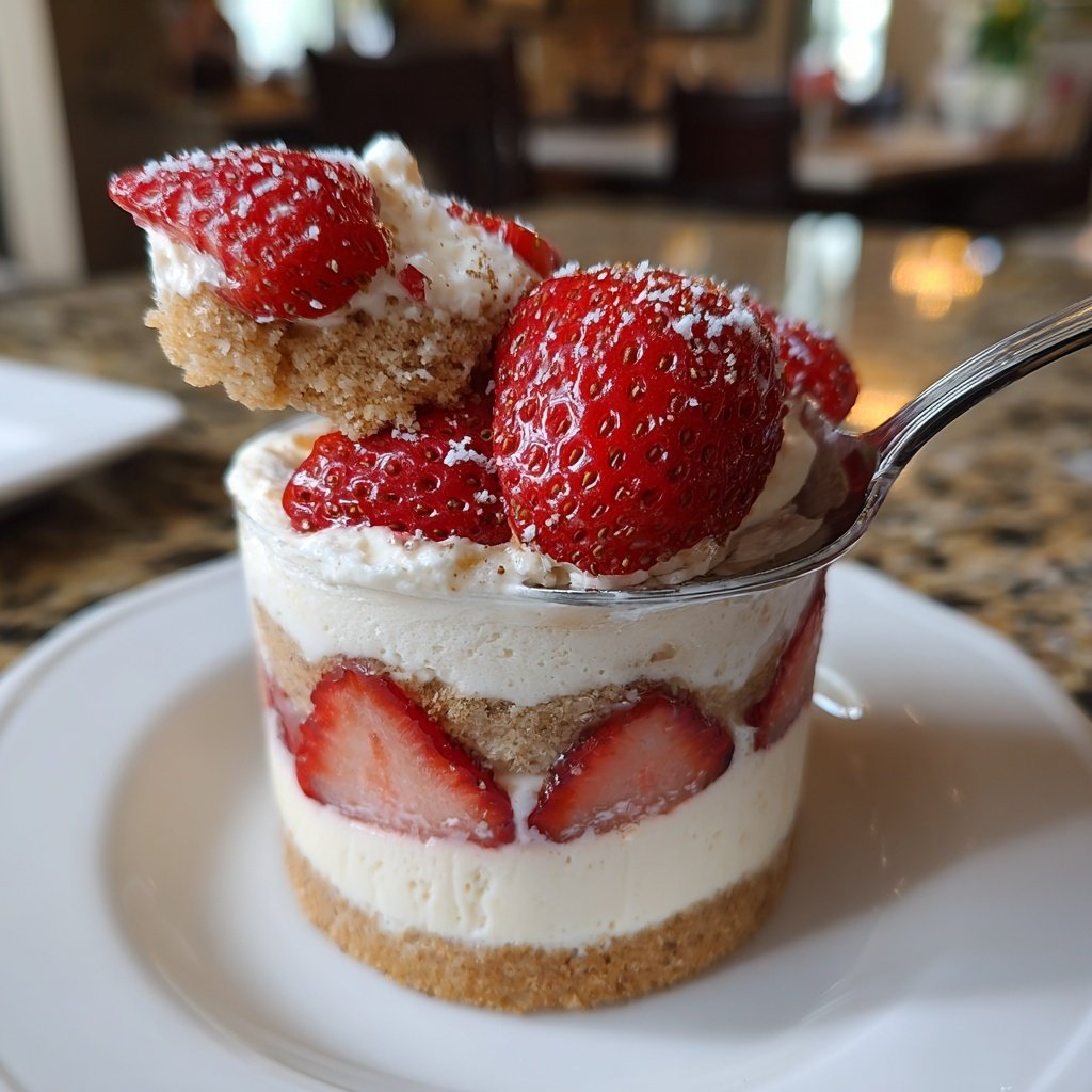 Vanilla Strawberry Parfait Layered