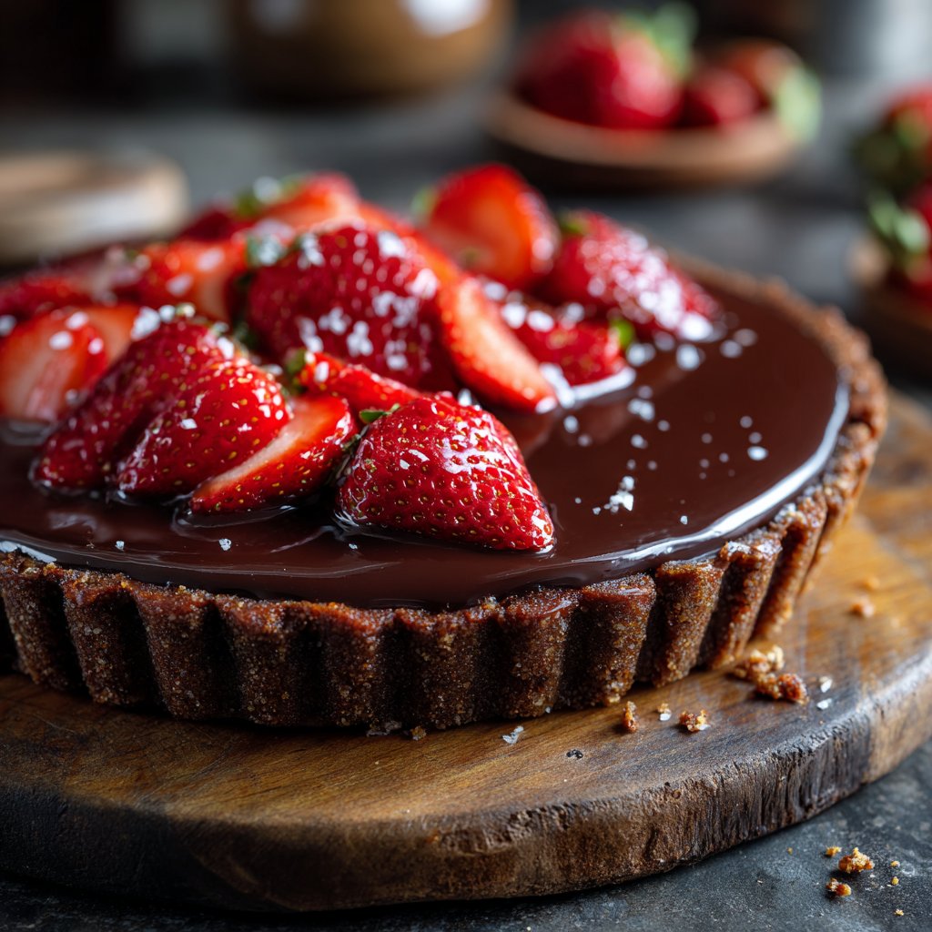 No-Bake Chocolate Strawberry Tart