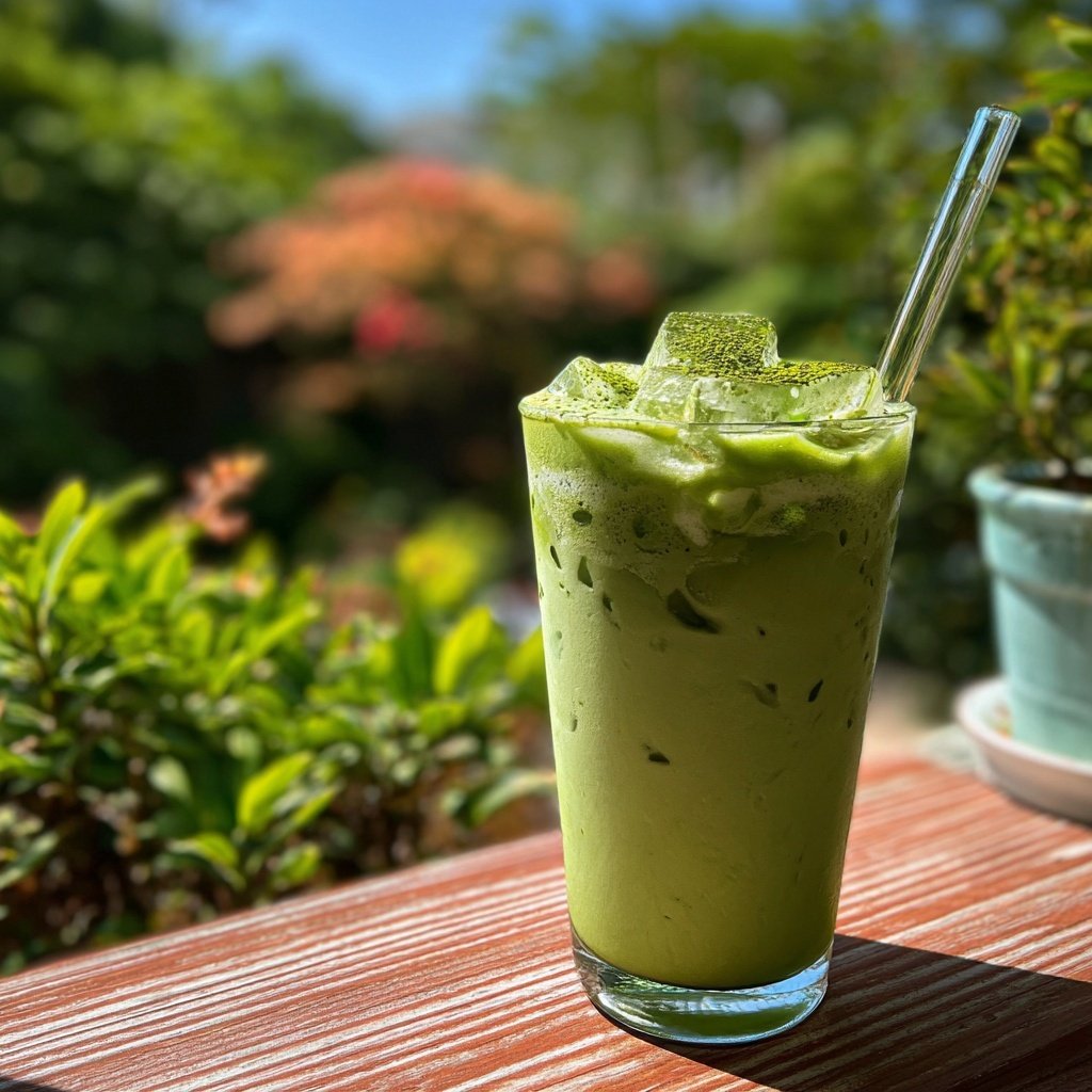 Cherry Vanilla Iced Matcha