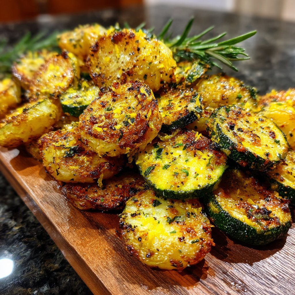 Airfryer Lemon Zucchini Potatoes