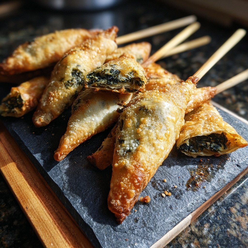 Greek Spinach Pies on Sticks